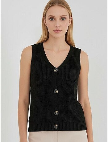 Gilet court en tricot boutonné bdart