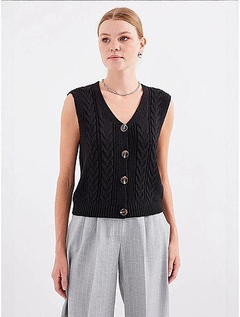 Gilet court en tricot boutonné bdart