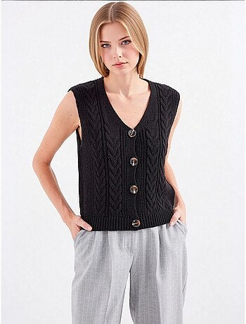 Gilet court en tricot boutonné bdart