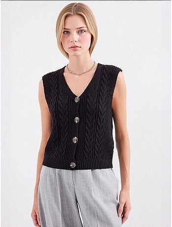 Gilet court en tricot boutonné bdart