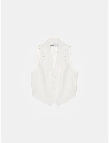 Gilet court femme à col châle