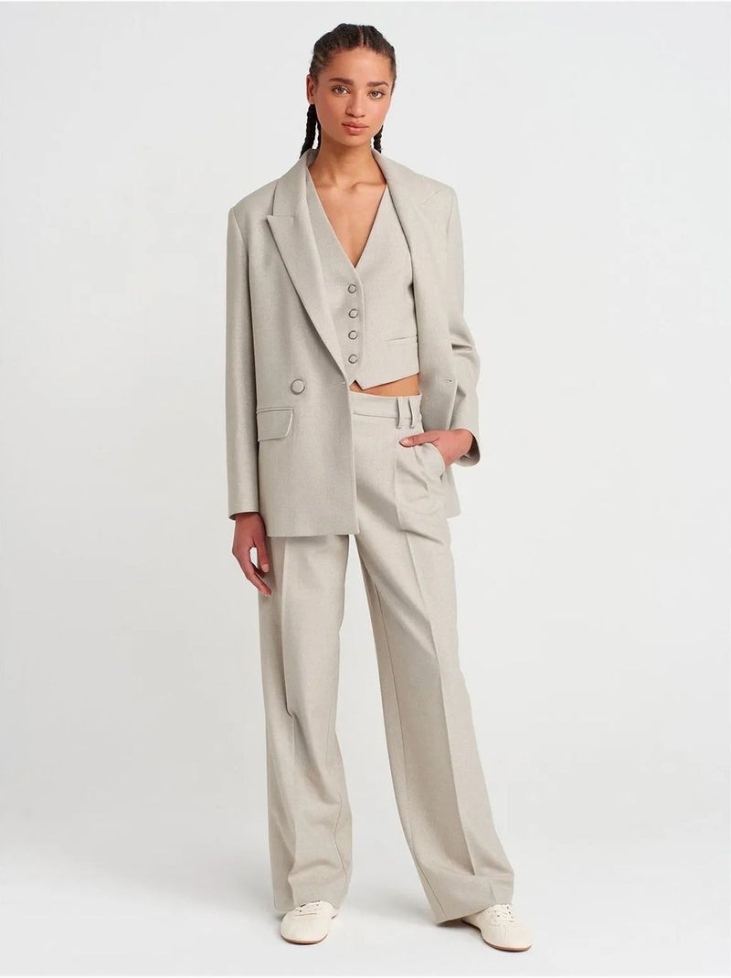 Gilet Court Femme À Col V Et Boutonnage Sable - Kiabi
