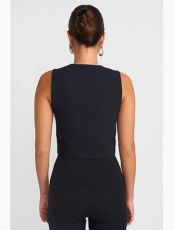 Gilet court femme en crêpe dilvin