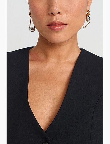 Gilet court femme en crêpe dilvin