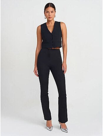 Gilet Court Femme En Crêpe