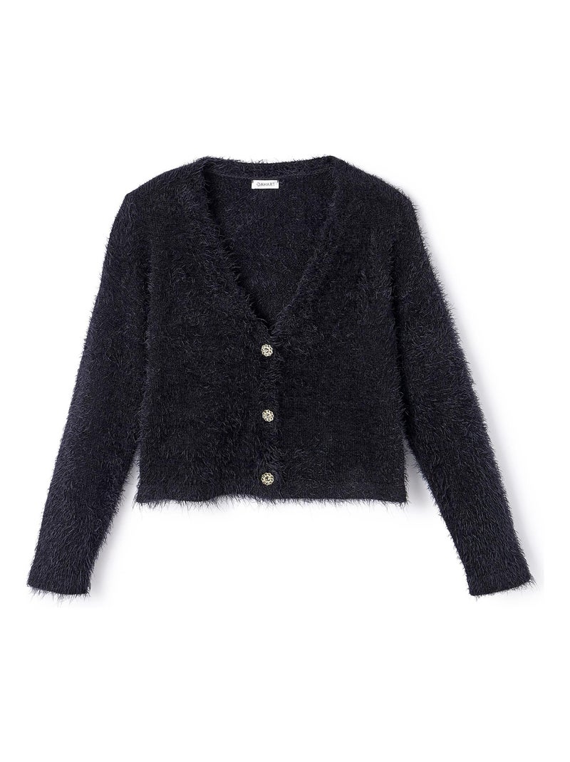 Gilet court maille douce  - Damart Noir - Kiabi