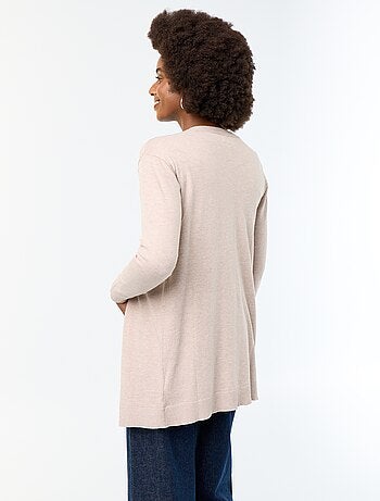 Gilet court ouvert en maille fine jauge