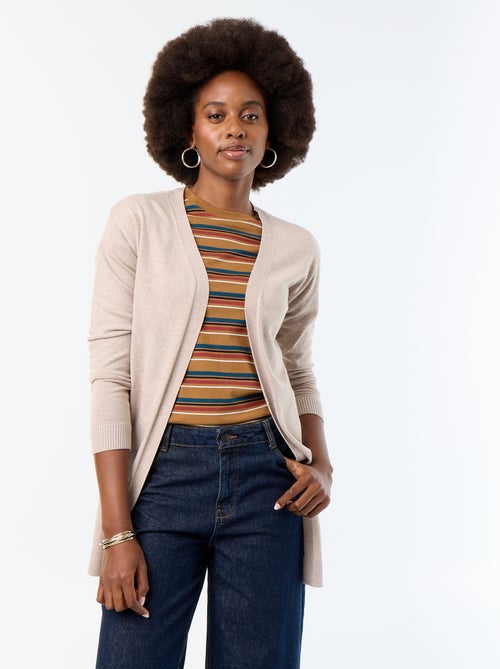 Gilet court ouvert en maille fine jauge - Kiabi Gilet court ouvert en maille fine jauge - Kiabi