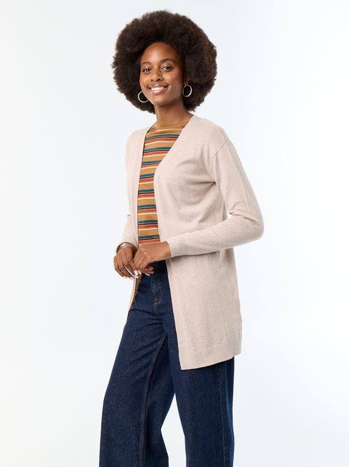 Gilet court ouvert en maille fine jauge - Kiabi Gilet court ouvert en maille fine jauge - Kiabi