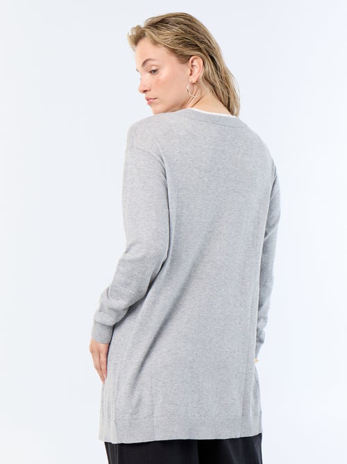 Gilet court ouvert en maille fine jauge - Kiabi