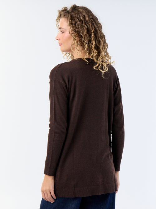 Gilet court ouvert en maille fine jauge - Kiabi