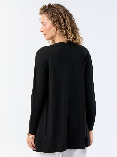 Gilet court ouvert en maille fine jauge - Kiabi