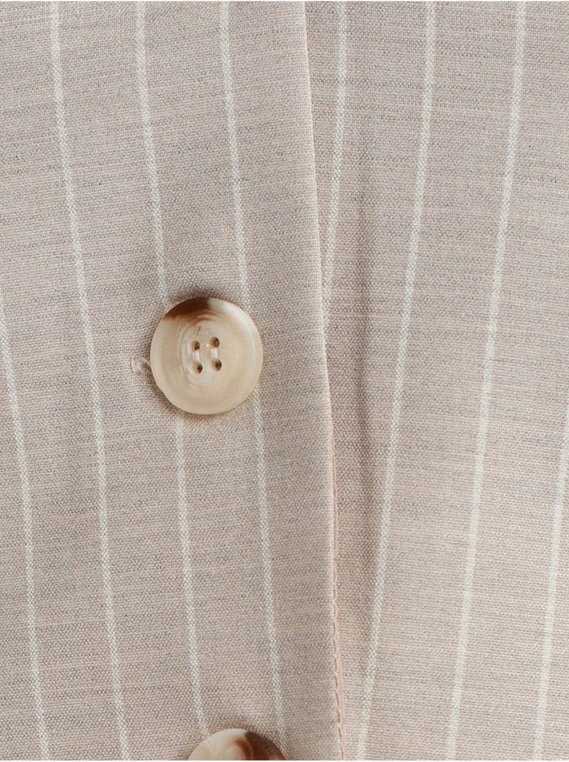 Gilet court rayé dilvin Beige argile - Kiabi