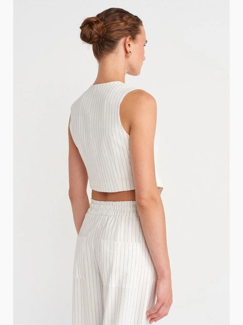 Gilet court rayé pour femme avec ceinture dilvin - Kiabi Gilet court rayé pour femme avec ceinture dilvin - Kiabi