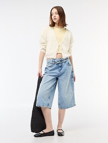 Gilet crochet à nouer festonné