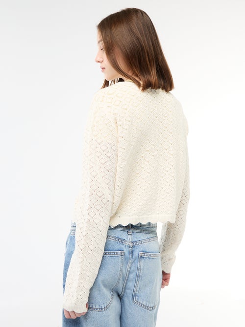 Gilet crochet à nouer festonné - Kiabi Gilet crochet à nouer festonné - Kiabi