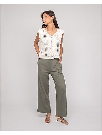 Gilet crochet sans manches KLARINE