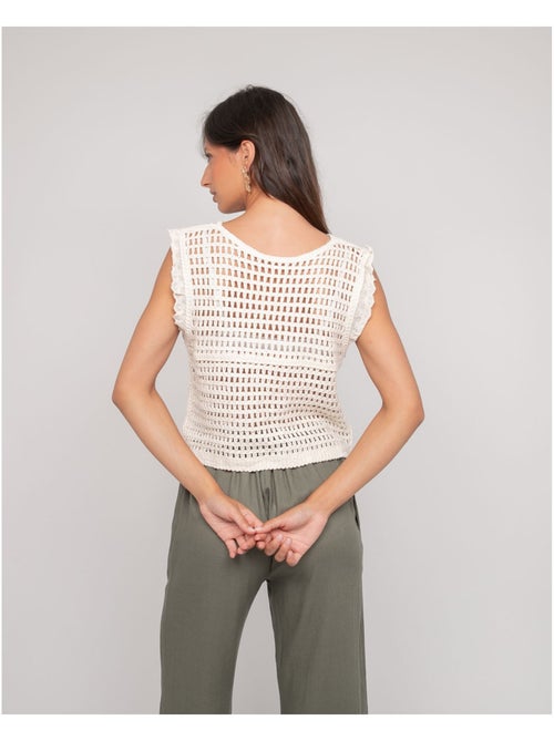Gilet crochet sans manches KLARINE - Kiabi