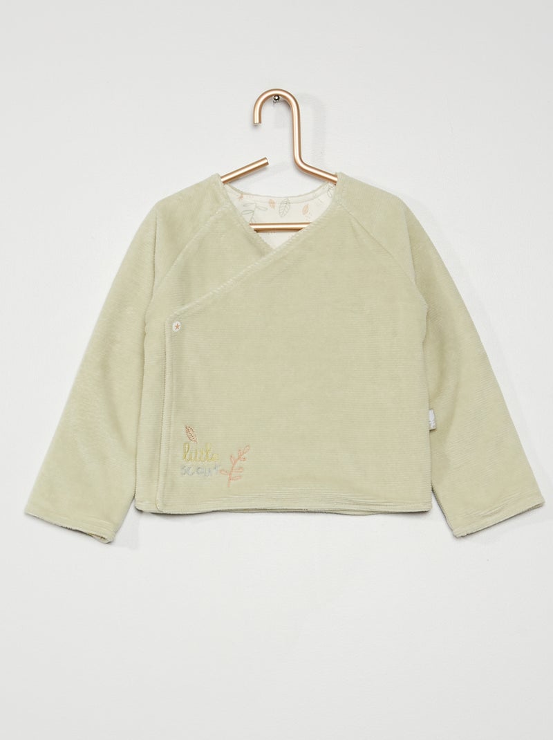 Gilet croisé 'Petit Béguin' vert clair - Kiabi