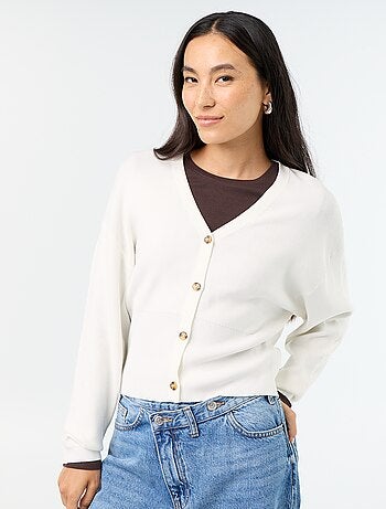 Gilet cropped boutonné