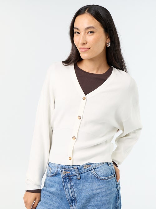 Gilet cropped boutonné - Kiabi Gilet cropped boutonné - Kiabi