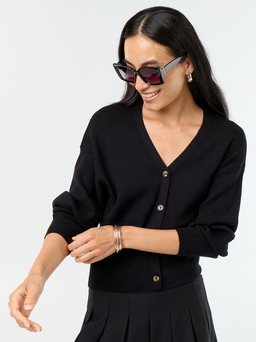 Gilet cropped boutonné - Kiabi