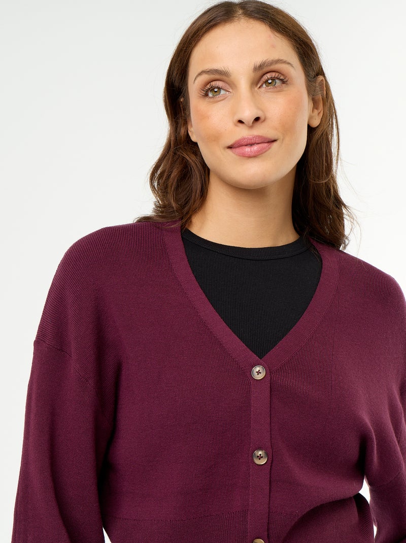 Gilet cropped boutonné Rose - Kiabi