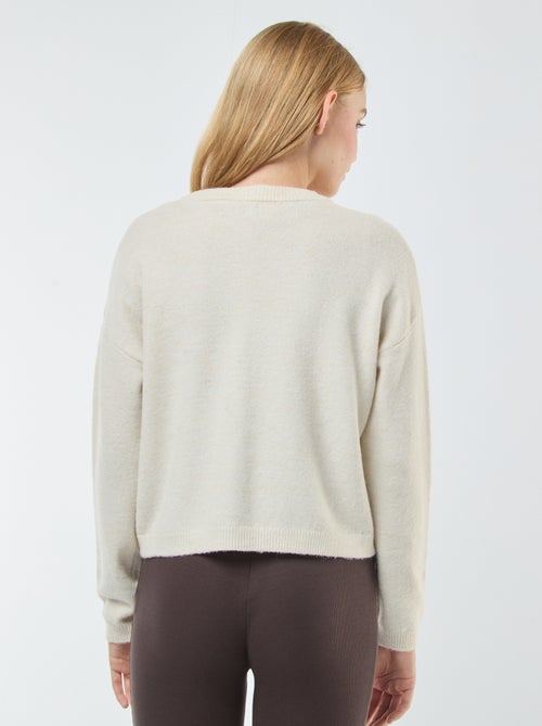 Gilet cropped en maille - Kiabi