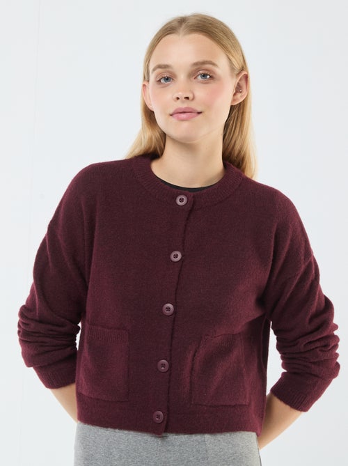 Gilet cropped en maille - Kiabi