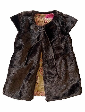 Gilet de Berger Long Fausse Fourrure Réversible Velours CAPUCINE - La Faute à Voltaire