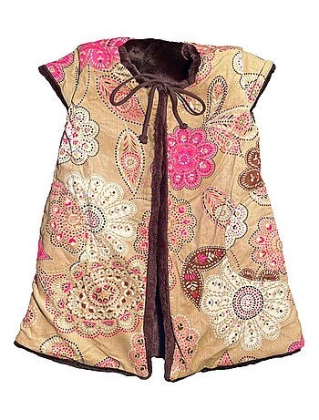 Gilet de Berger Long Fausse Fourrure Réversible Velours CAPUCINE - La Faute à Voltaire