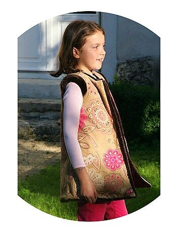 Gilet de Berger Long Fausse Fourrure Réversible Velours CAPUCINE - La Faute à Voltaire