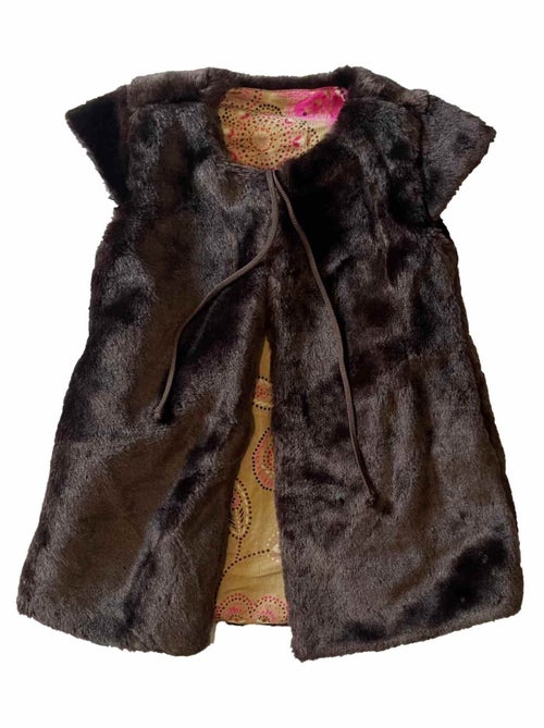 Gilet de Berger Long   Fausse Fourrure  Réversible Velours  CAPUCINE - La Faute à Voltaire - Kiabi