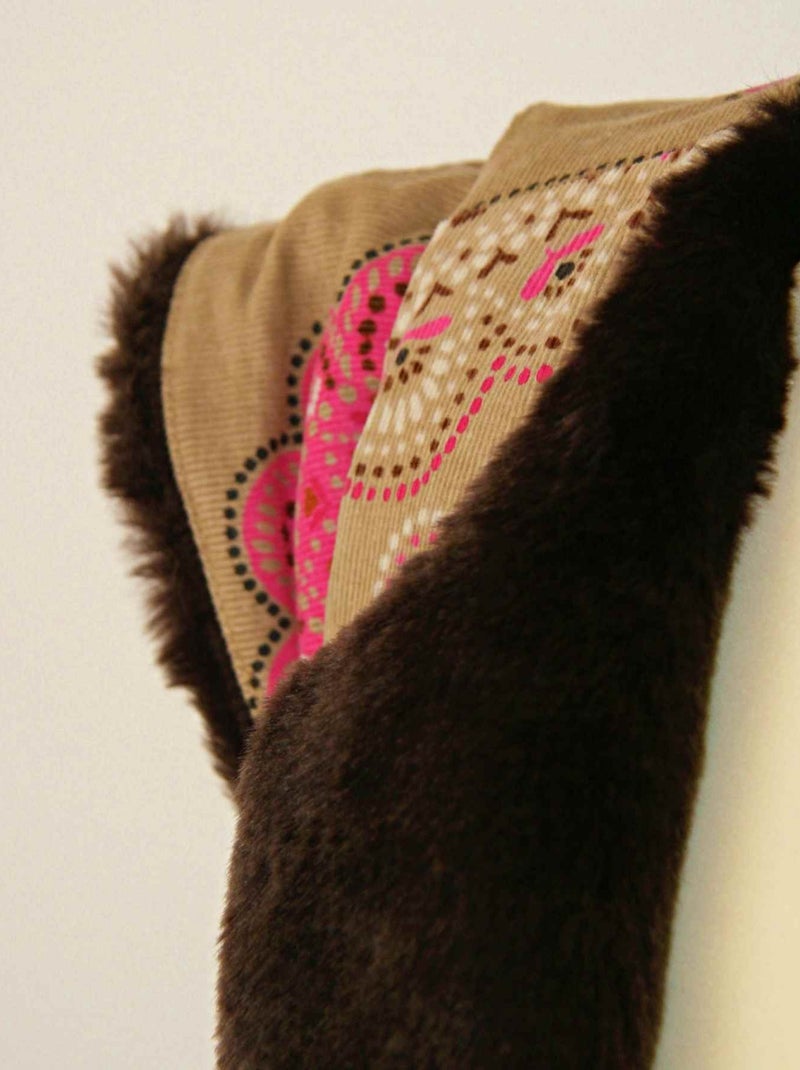 Gilet de Berger Long   Fausse Fourrure  Réversible Velours  CAPUCINE - La Faute à Voltaire Marron - Kiabi