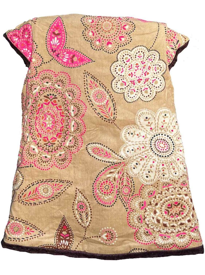 Gilet de Berger Long   Fausse Fourrure  Réversible Velours  CAPUCINE - La Faute à Voltaire Marron - Kiabi