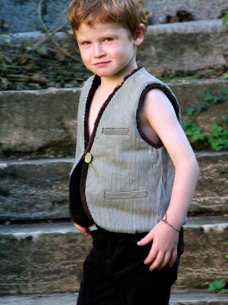 Gilet de Berger   Réversible  Fausse Fourrure   BERGER - La Faute à Voltaire Marron chocolat - Kiabi