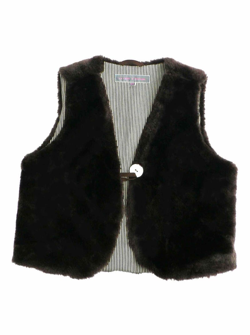 Gilet de Berger   Réversible  Fausse Fourrure   BERGER - La Faute à Voltaire Marron chocolat - Kiabi