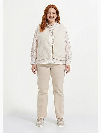 Gilet de berger sans manches, sherpa uni - afibel