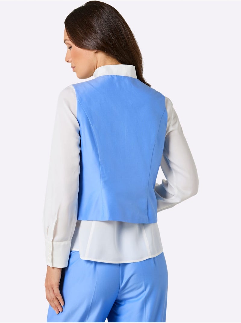 Gilet De Costume 20% Soie - Taille Standard - helline Bleu ciel - Kiabi
