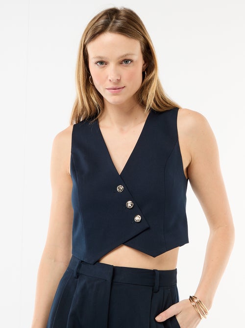 Gilet de costume avec ouverture boutonnée asymétrique - Kiabi