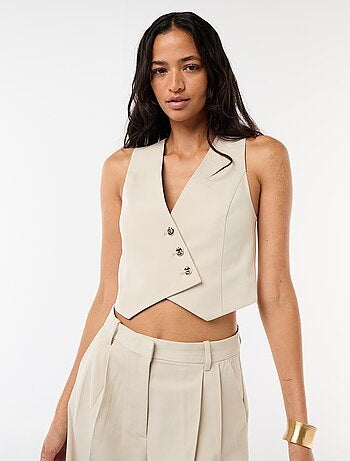 Gilet de costume avec ouverture boutonnée asymétrique
