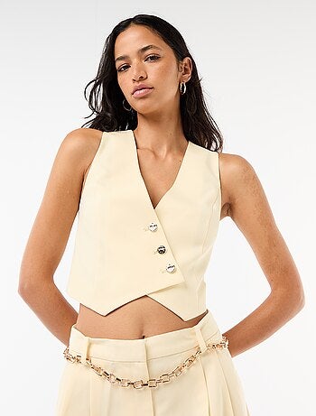 Gilet de costume avec ouverture boutonnée asymétrique