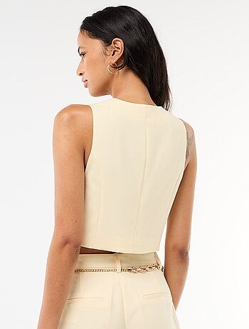 Gilet de costume avec ouverture boutonnée asymétrique