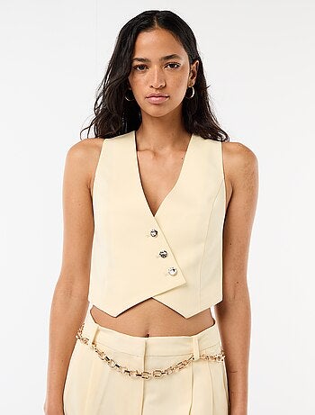 Gilet de costume avec ouverture boutonnée asymétrique