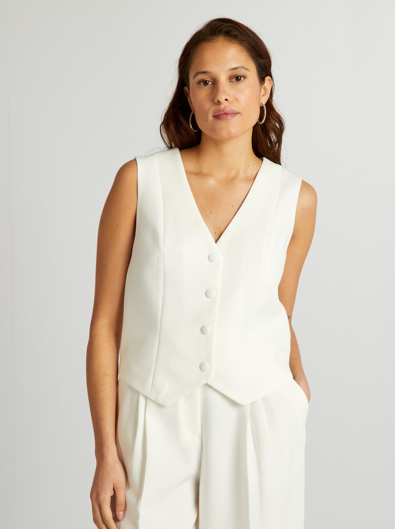 Gilet de costume coloré blanc - Kiabi