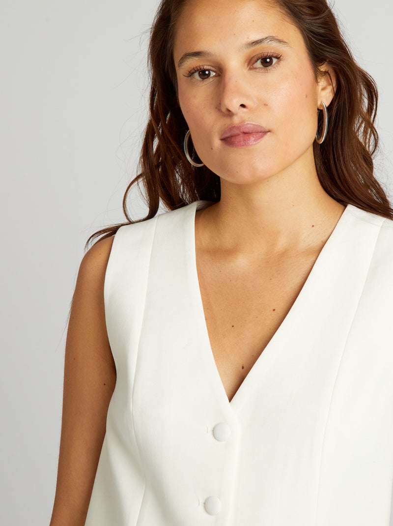 Gilet de costume coloré blanc - Kiabi