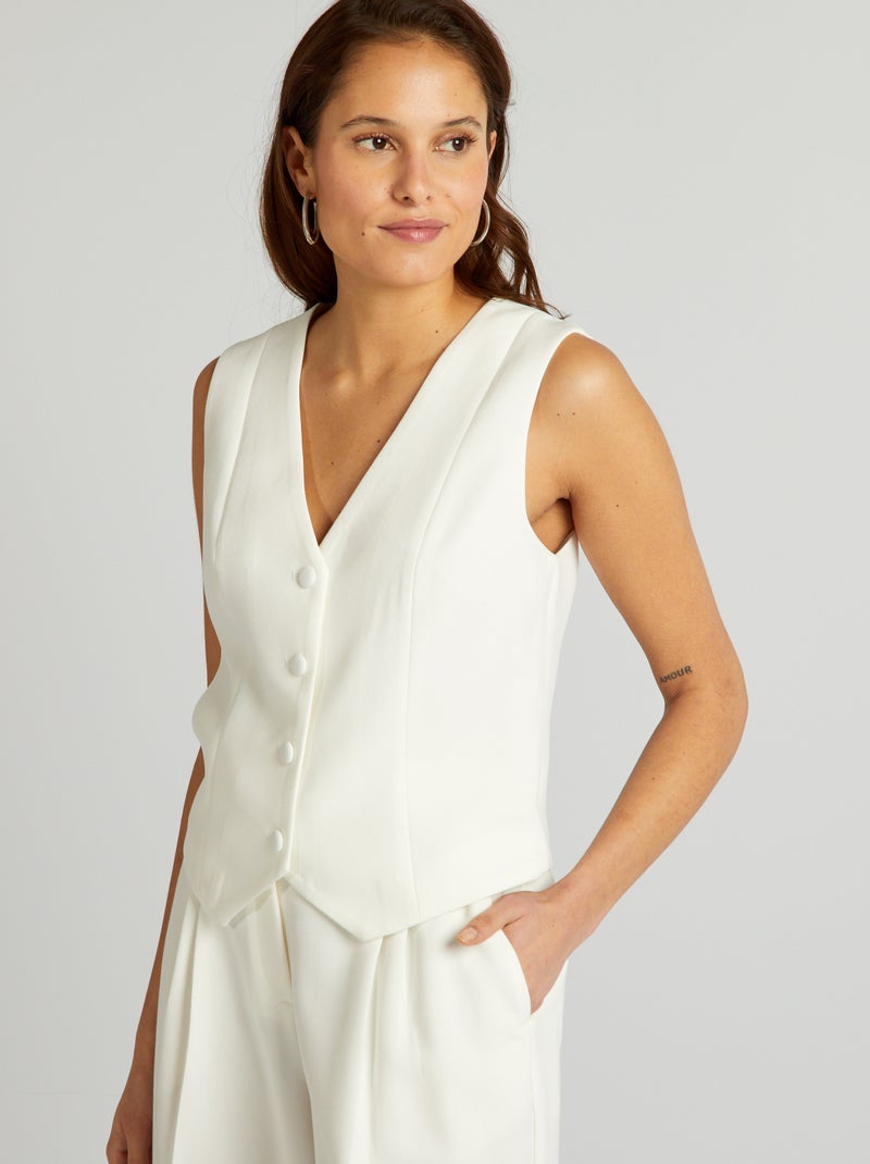 Gilet de costume coloré blanc - Kiabi