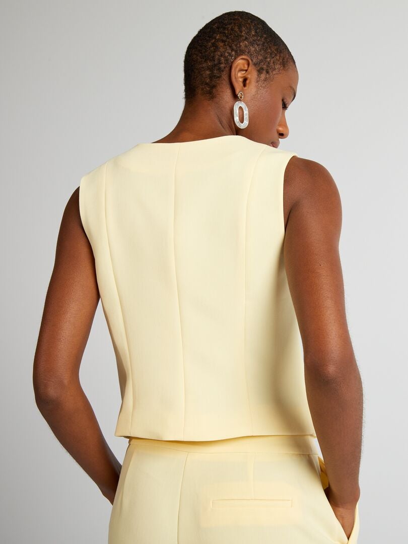 Gilet Bicouleur Jaune, Occasion Très Bon état - Origine France, Style Décontracté