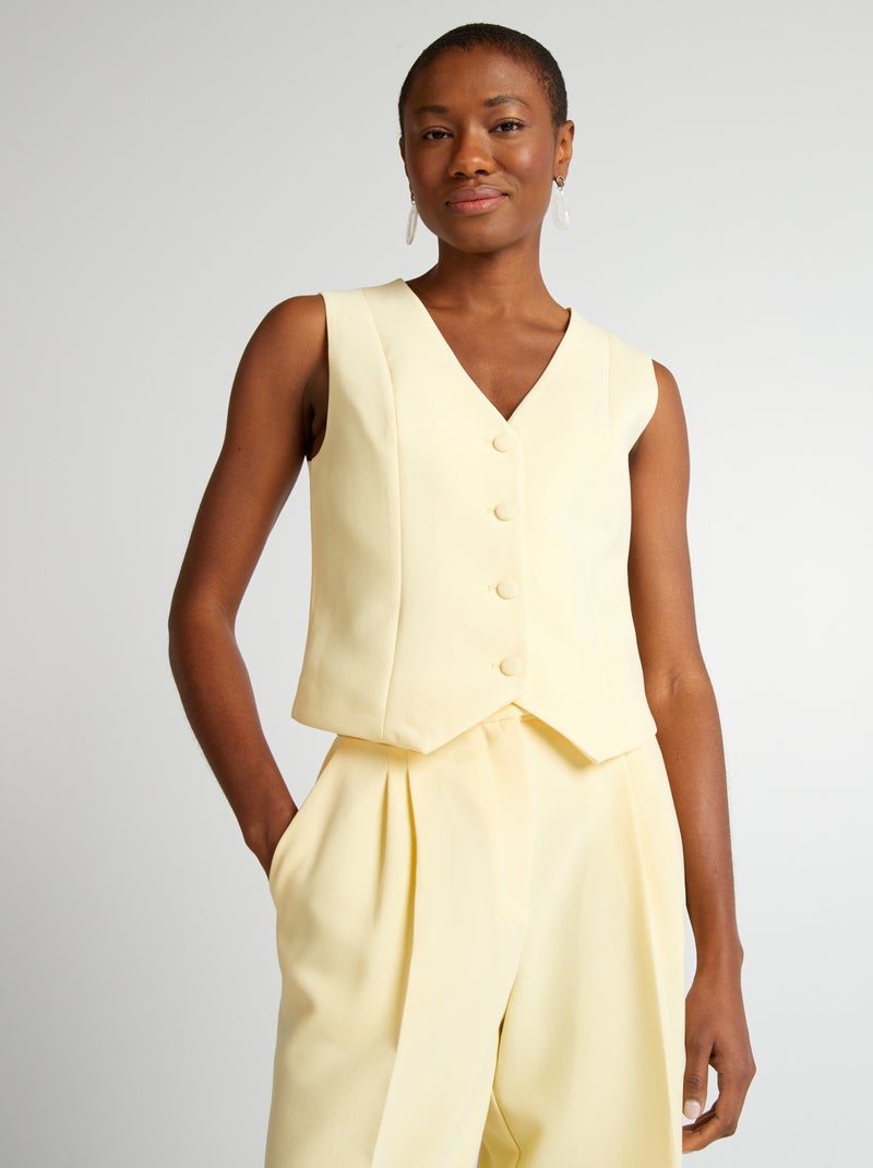 Gilet de costume coloré Jaune - Kiabi
