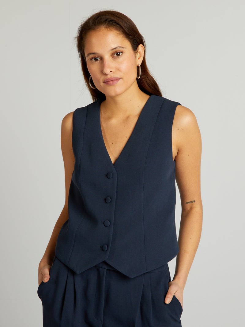 Gilet de costume coloré Marine - Kiabi